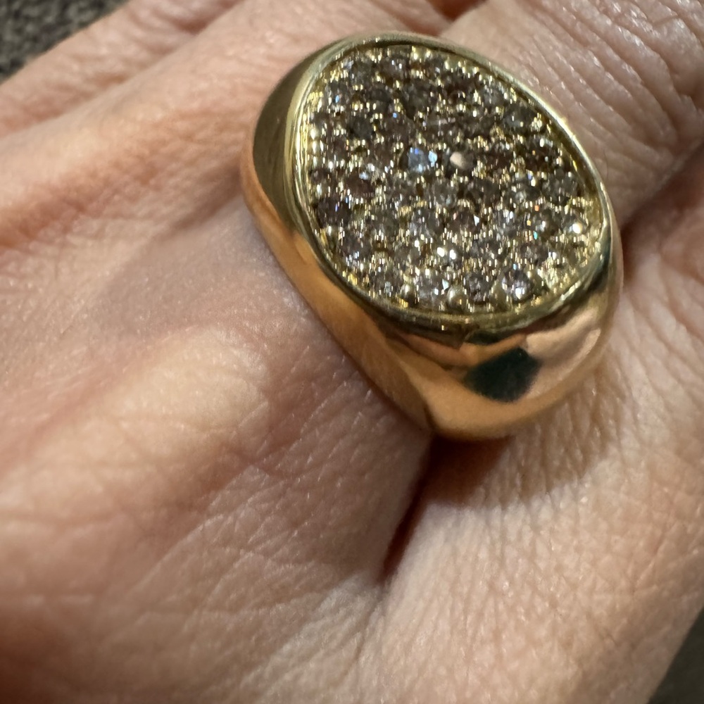 Roberto Coin 18K Yellow Gold Diamond Pave Ring – 13.37g – 0.70 CTW – Size 7